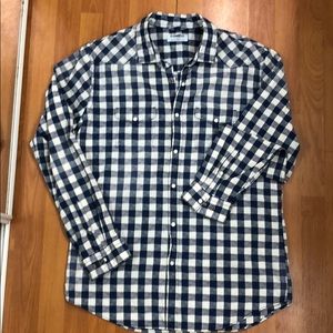 Blue and white Express button down shirt! NWOT!